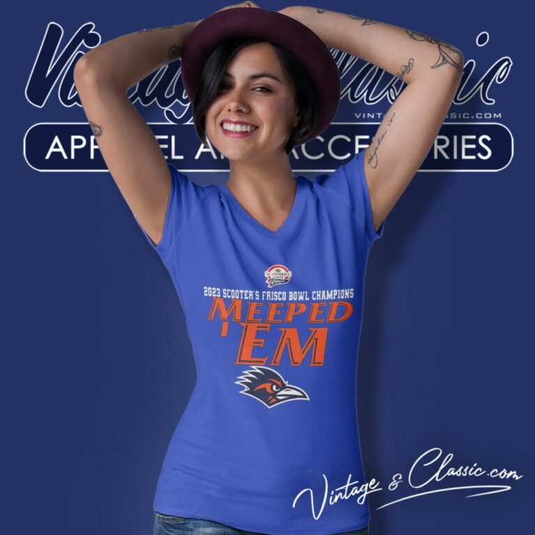 Utsa Roadrunners Are 2023 Frisco Bowl Champions Meeped Em V Neck TShirt Utsa Roadrunners Are 2023 Frisco Bowl Champions Meeped Em V Neck TShirt