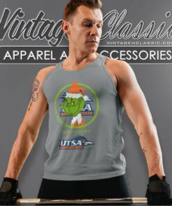 Utsa Roadrunners Ncaa Christmas Grinch Shirt I Hate People But I Love My Utsa Tank Top Racerback