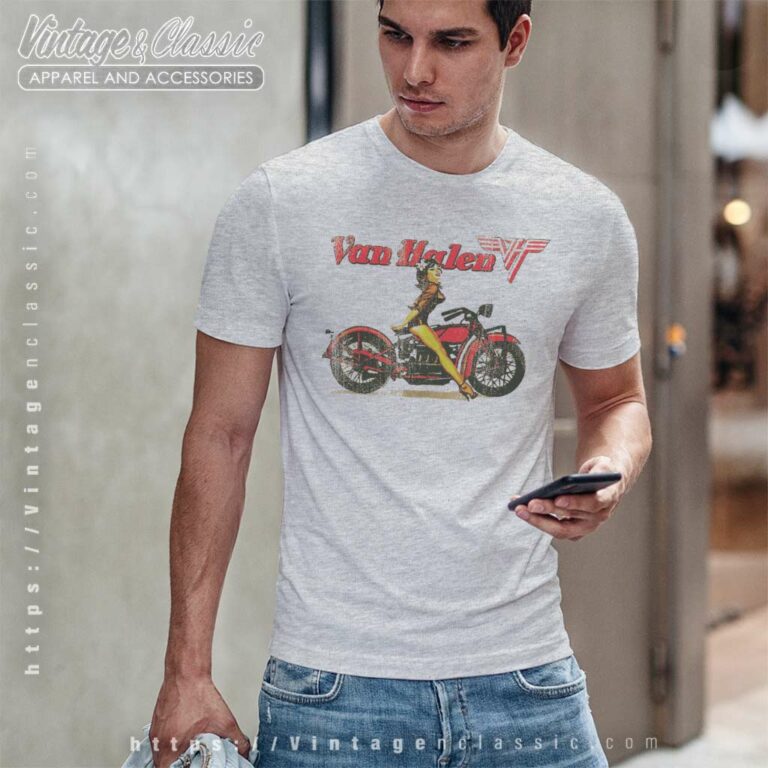 Van Halen Biker Pin Up T Shirt Van Halen Biker Pin Up T Shirt