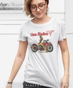 Van Halen Biker Pin Up Shirt 6 Van Halen Biker Pin Up Women TShirt