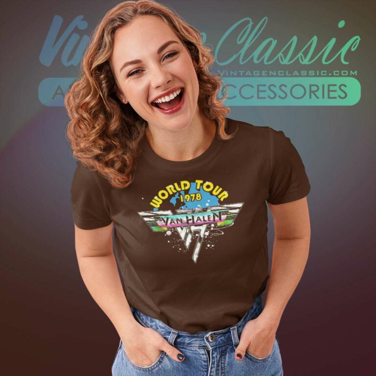 Van Halen Lightning World Tour Women TShirt Van Halen Lightning World Tour Women TShirt