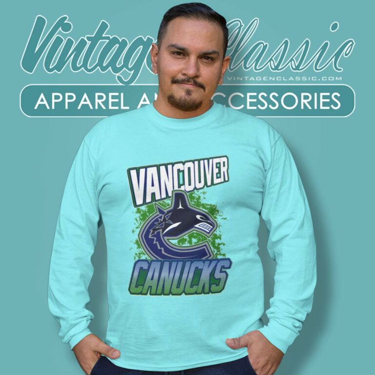 Vancouver Canucks 90 S Style Retro Nhl Long Sleeve Tee Vancouver Canucks 90 S Style Retro Nhl Long Sleeve Tee