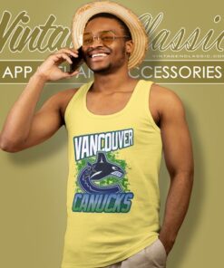 Vancouver Canucks 90 S Style Retro Nhl Tank Top Racerback