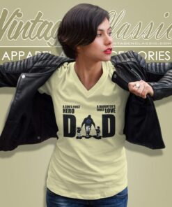 Vancouver Canucks Dad A Sons First Hero Daughters First Love V Neck TShirt