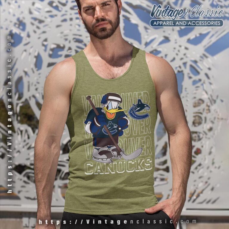 Vancouver Canucks Donald Duck Hockey Shirt Tank Top Racerback Vancouver Canucks Donald Duck Hockey Shirt Tank Top Racerback