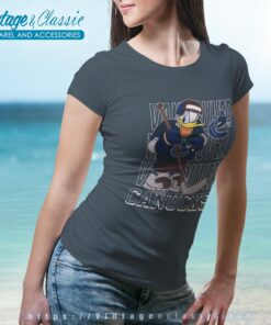 Vancouver Canucks Donald Duck Hockey Shirt 6 Vancouver Canucks Donald Duck Hockey Shirt Women T shirt