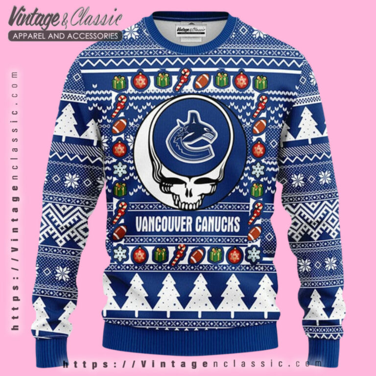 Vancouver Canucks Grateful Dead Ugly Sweater Ugly Christmas Sweater Vancouver Canucks Grateful Dead Ugly Sweater Ugly Christmas Sweater