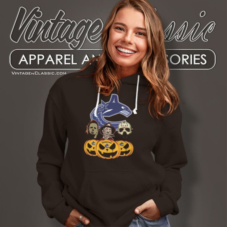 Vancouver Canucks Halloween Horror Movie Pumpkin Hoodie Vancouver Canucks Halloween Horror Movie Pumpkin Hoodie