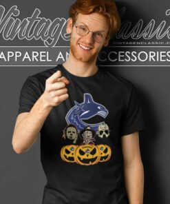 Vancouver Canucks Halloween Horror Movie Pumpkin T Shirt