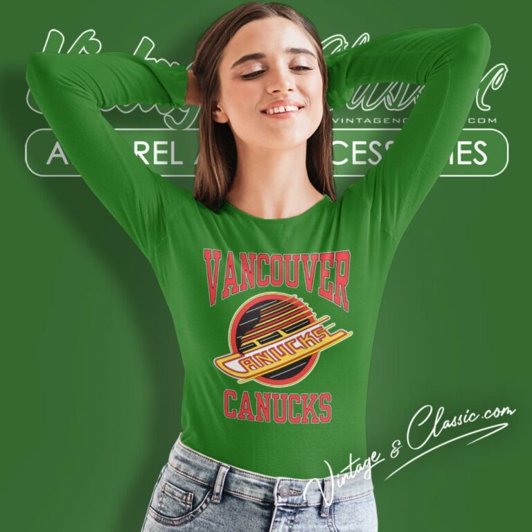 Vancouver Canucks Hockey Team Big Logo Long Sleeve Tee Vancouver Canucks Hockey Team Big Logo Long Sleeve Tee