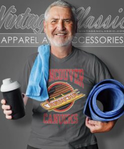 Vancouver Canucks Hockey Team Big Logo V Neck TShirt