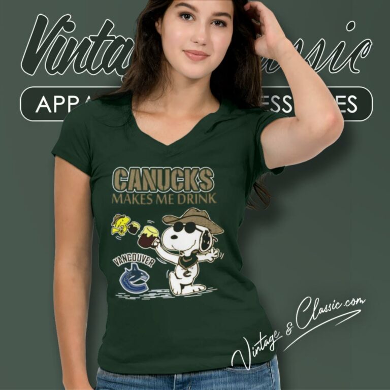 Vancouver Canucks Make Me Drinks V Neck TShirt Vancouver Canucks Make Me Drinks V Neck TShirt