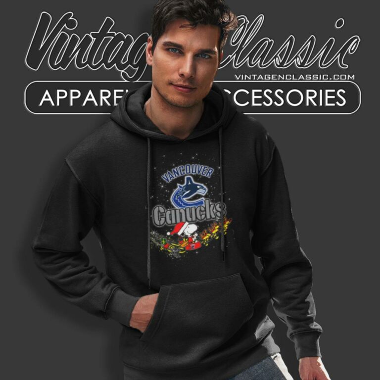 Vancouver Canucks Nhl Santa Snoopy And Woodstock Christmas Hoodie Vancouver Canucks Nhl Santa Snoopy And Woodstock Christmas Hoodie