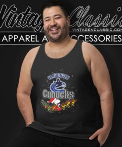 Vancouver Canucks Nhl Santa Snoopy And Woodstock Christmas Tank Top Racerback