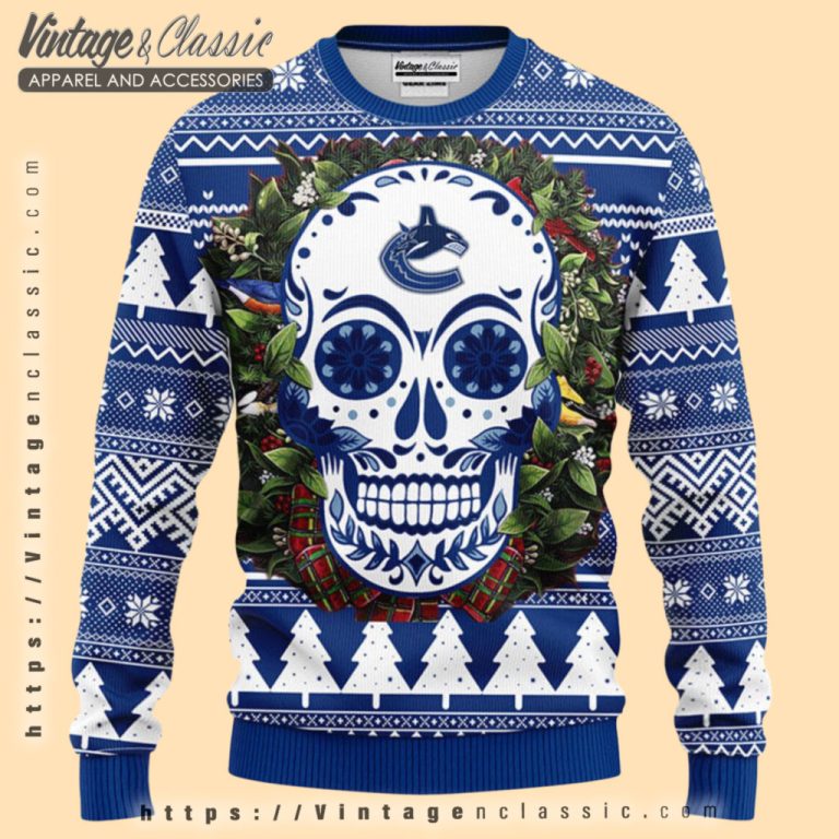 Vancouver Canucks Skull Ugly Christmas Sweater Ugly Christmas Sweater Vancouver Canucks Skull Ugly Christmas Sweater Ugly Christmas Sweater