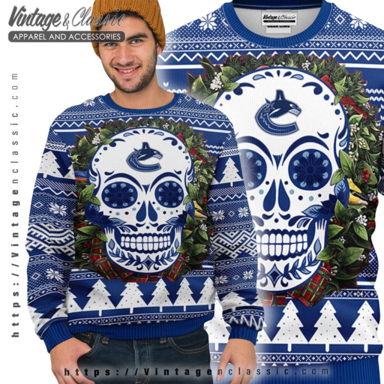 Vancouver Canucks Skull Ugly Christmas Sweater Ugly Sweater Vancouver Canucks Skull Ugly Christmas Sweater Ugly Sweater