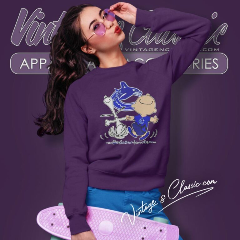 Vancouver Canucks Snoopy And Charlie Brown Dancing Sweatshirt Vancouver Canucks Snoopy And Charlie Brown Dancing Sweatshirt