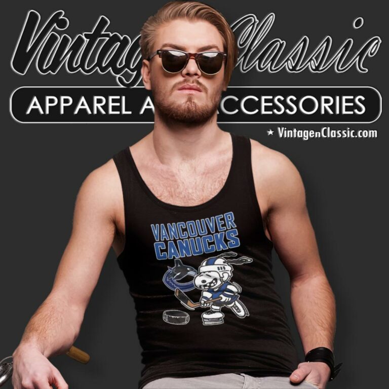 Vancouver Canucks Snoopy Hockey Tank Top Racerback Vancouver Canucks Snoopy Hockey Tank Top Racerback