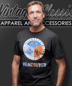 Vancouver Sports Teams Canucks Bc Lions Whitecaps Fc Circle Logo T Shirt