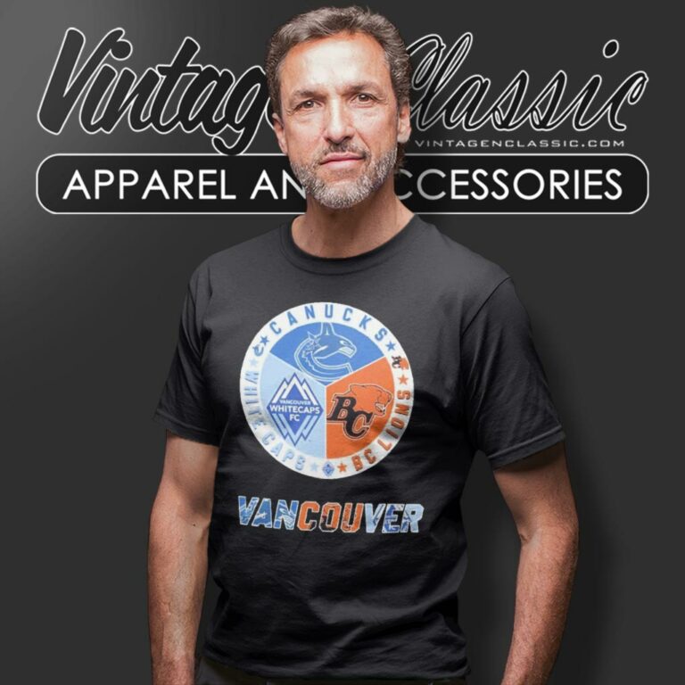 Vancouver Sports Teams Canucks Bc Lions Whitecaps Fc Circle Logo T Shirt Vancouver Sports Teams Canucks Bc Lions Whitecaps Fc Circle Logo T Shirt