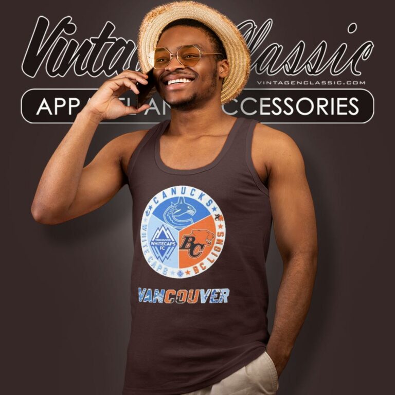 Vancouver Sports Teams Canucks Bc Lions Whitecaps Fc Circle Logo Tank Top Racerback Vancouver Sports Teams Canucks Bc Lions Whitecaps Fc Circle Logo Tank Top Racerback