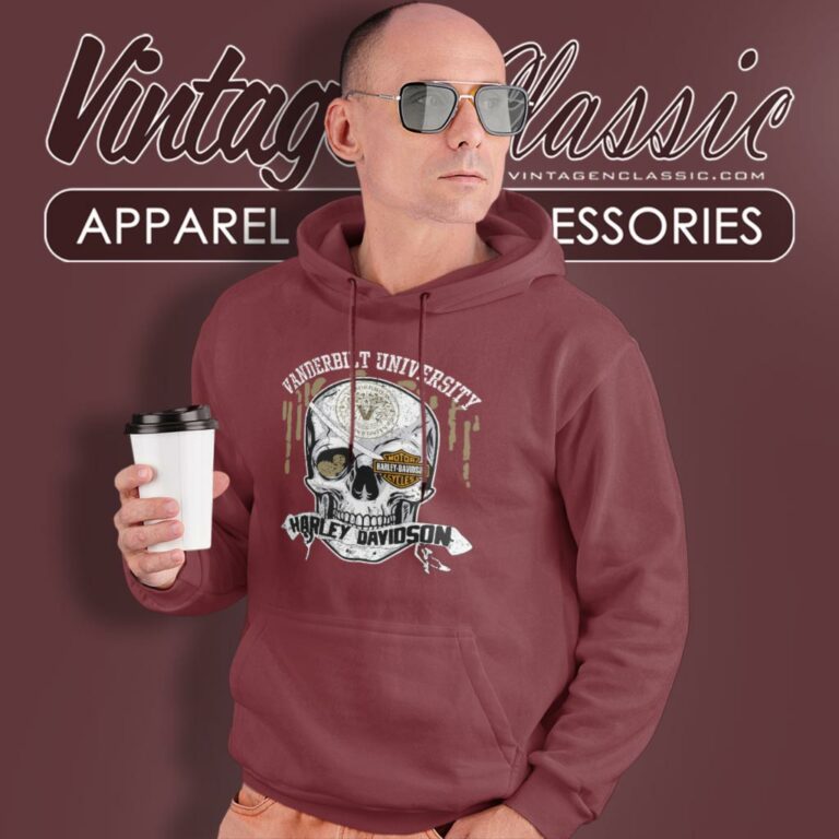 Vanderbilt University Harley Davidson Skull Hoodie Vanderbilt University Harley Davidson Skull Hoodie