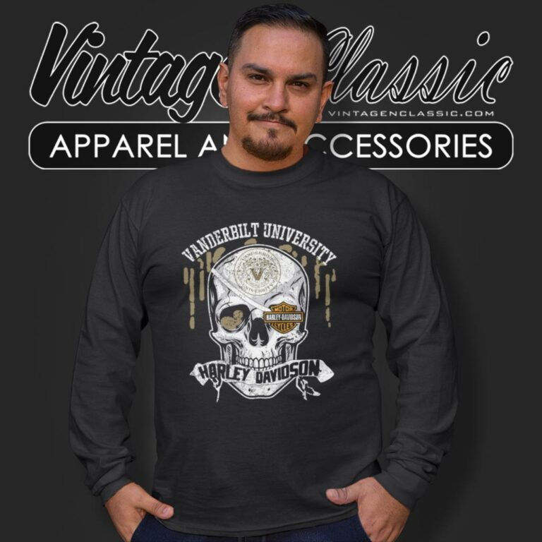 Vanderbilt University Harley Davidson Skull Long Sleeve Tee Vanderbilt University Harley Davidson Skull Long Sleeve Tee