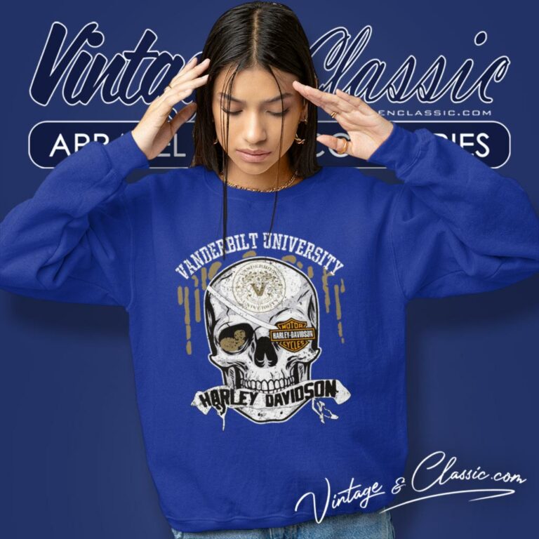 Vanderbilt University Harley Davidson Skull Sweatshirt Vanderbilt University Harley Davidson Skull Sweatshirt