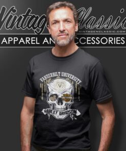 Vanderbilt University Harley Davidson Skull T Shirt