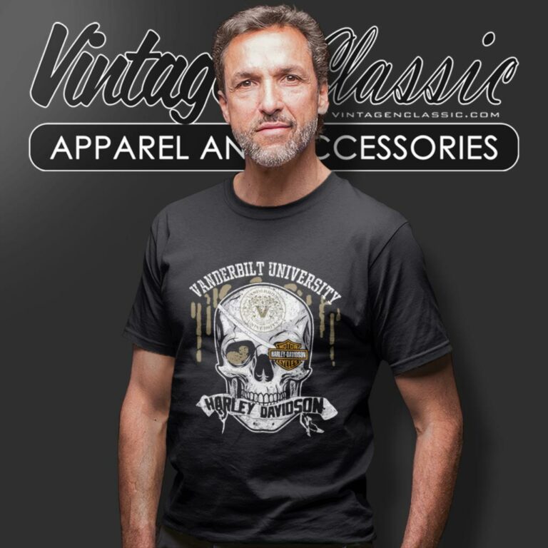 Vanderbilt University Harley Davidson Skull T Shirt Vanderbilt University Harley Davidson Skull T Shirt