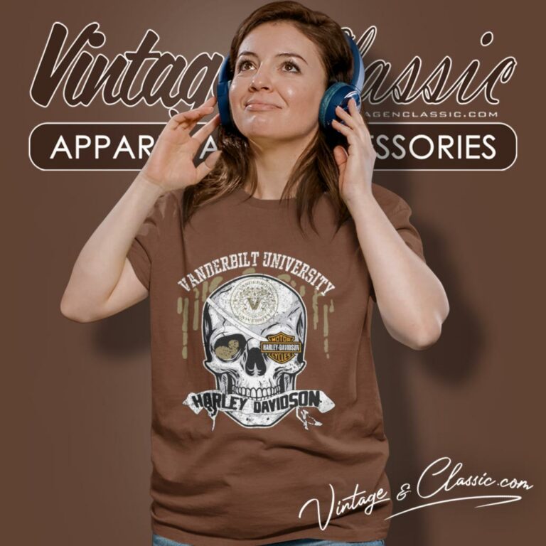 Vanderbilt University Harley Davidson Skull Women T Shirt Vanderbilt University Harley Davidson Skull Women T Shirt