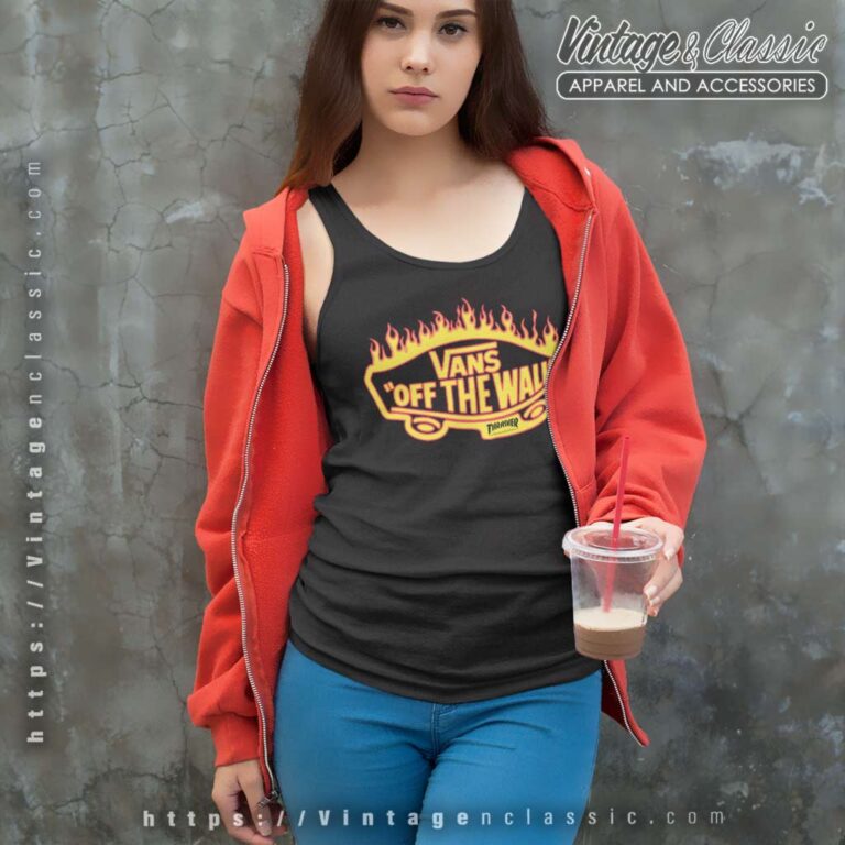 Vans Thrasher Flame Logo Tank Top Racerback Vans Thrasher Flame Logo Tank Top Racerback