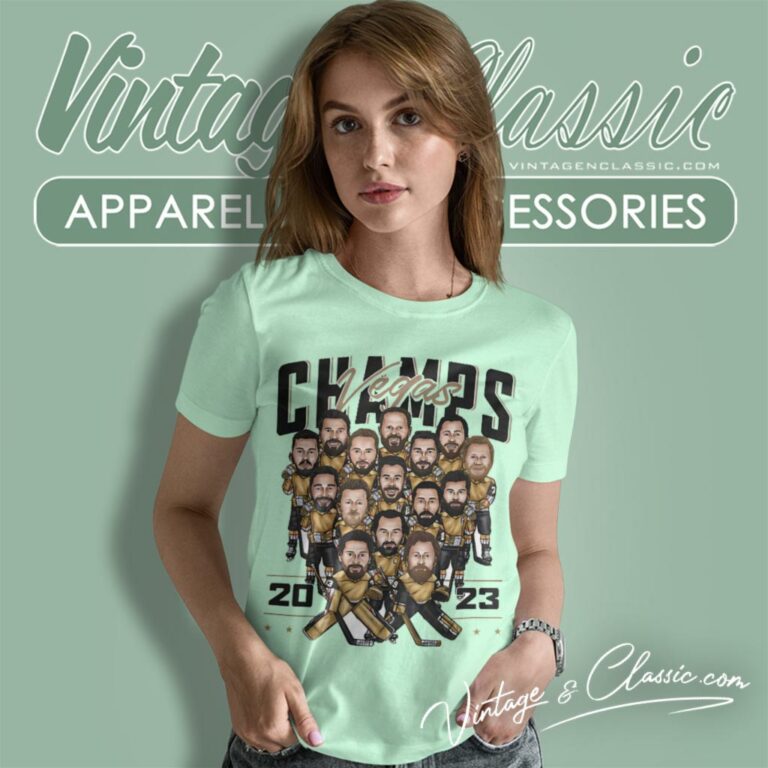 Vegas Golden Knights Champions 2023 Players Caricature Women T Shirt Vegas Golden Knights Champions 2023 Players Caricature Women T Shirt