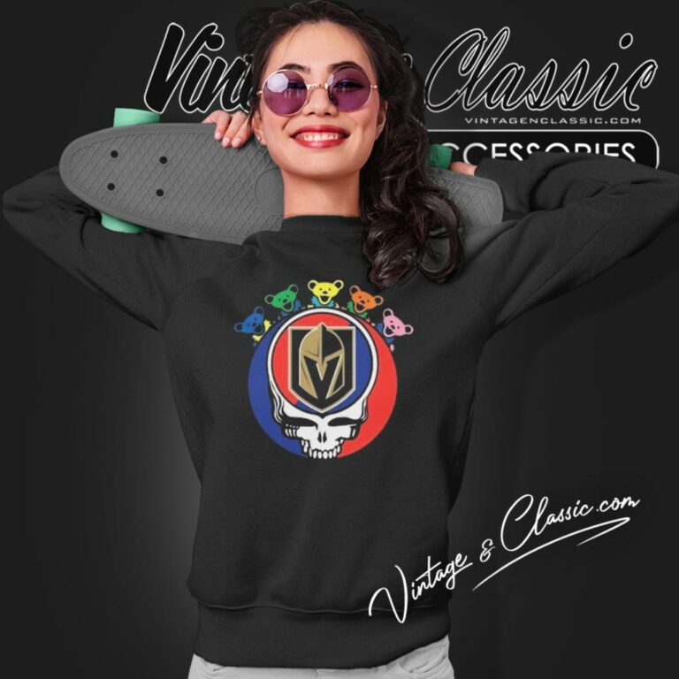 Vegas Golden Knights Grateful Dead Dancing Bear Sweatshirt Vegas Golden Knights Grateful Dead Dancing Bear Sweatshirt