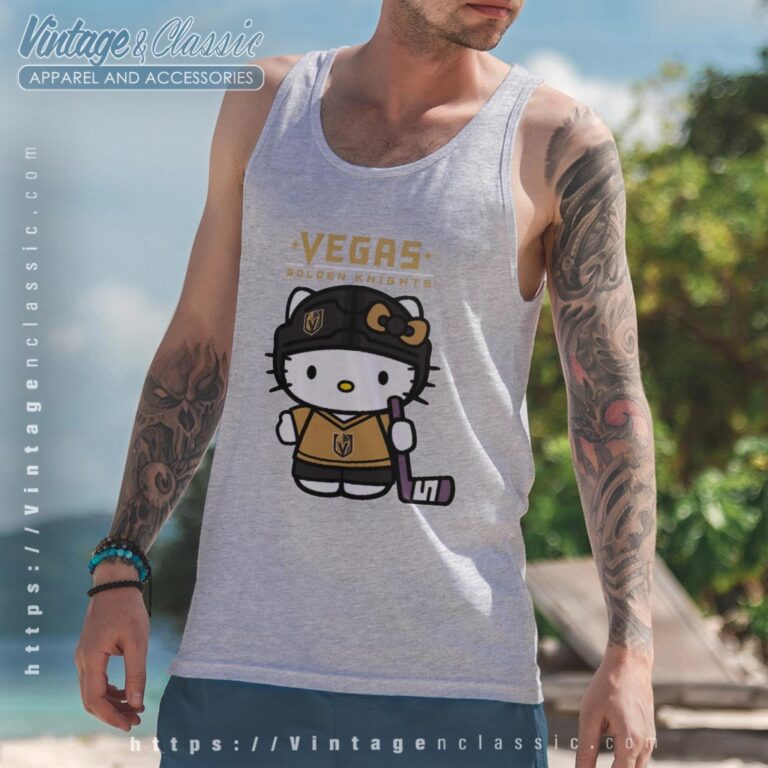 Vegas Golden Knights Hello Kitty Shirt Tank Top Racerback Vegas Golden Knights Hello Kitty Shirt Tank Top Racerback