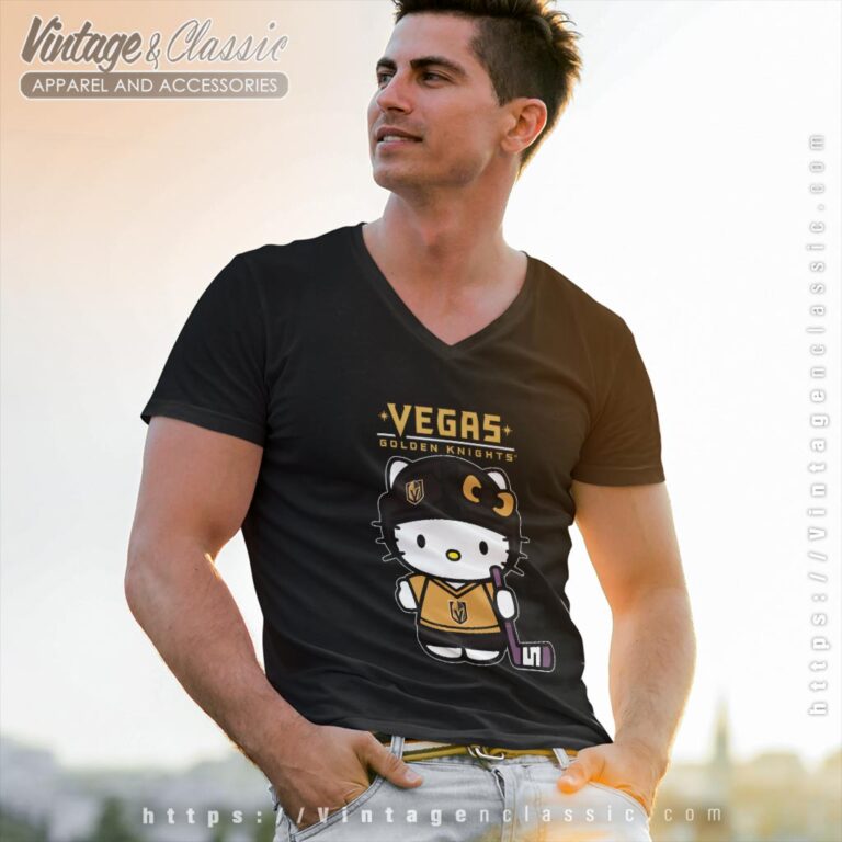 Vegas Golden Knights Hello Kitty Shirt V Neck TShirt Vegas Golden Knights Hello Kitty Shirt V Neck TShirt