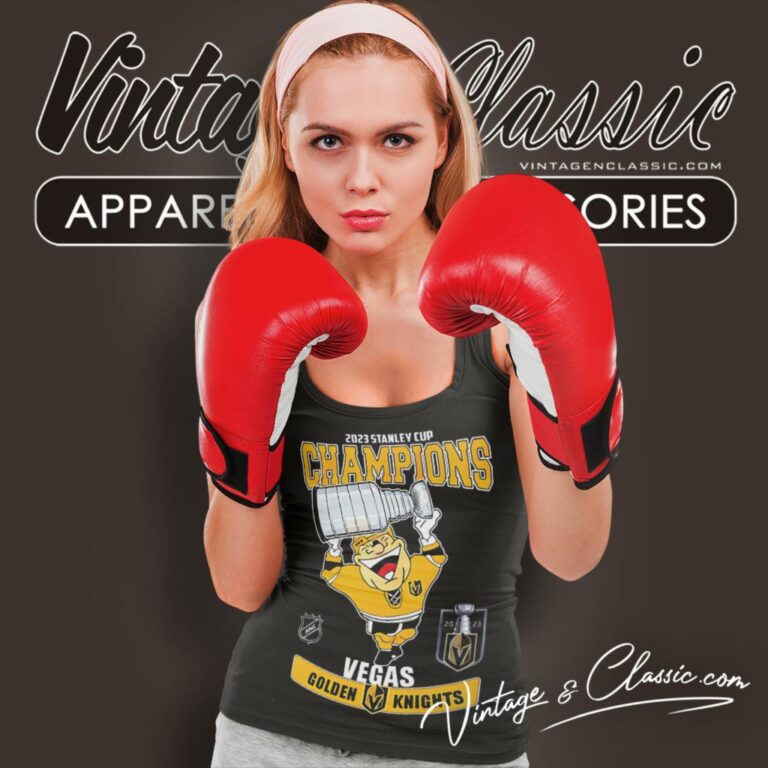 Vegas Golden Knights Mascot Stanley Cup 2023 Tank Top Racerback Vegas Golden Knights Mascot Stanley Cup 2023 Tank Top Racerback