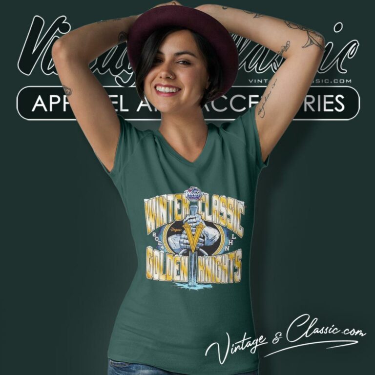 Vegas Golden Knights Nhl 2024 Winter Classic V Neck TShirt Vegas Golden Knights Nhl 2024 Winter Classic V Neck TShirt