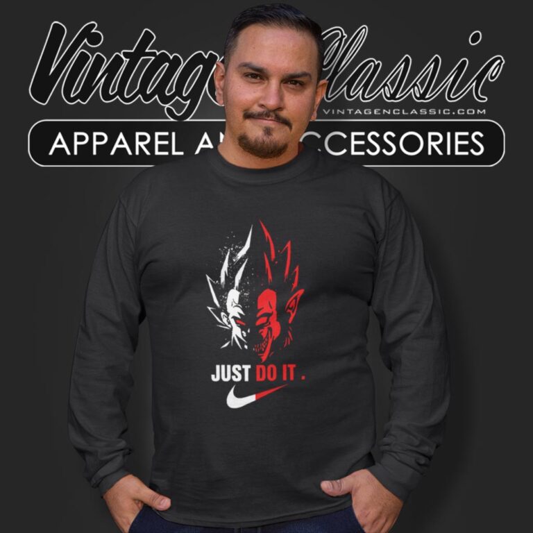 Vegeta Just Do It Nike Swoosh Long Sleeve Tee Vegeta Just Do It Nike Swoosh Long Sleeve Tee