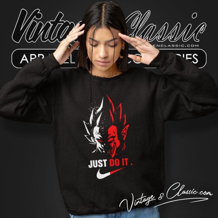 Vegeta Just Do It Nike Swoosh Sweatshirt Vegeta Just Do It Nike Swoosh Sweatshirt