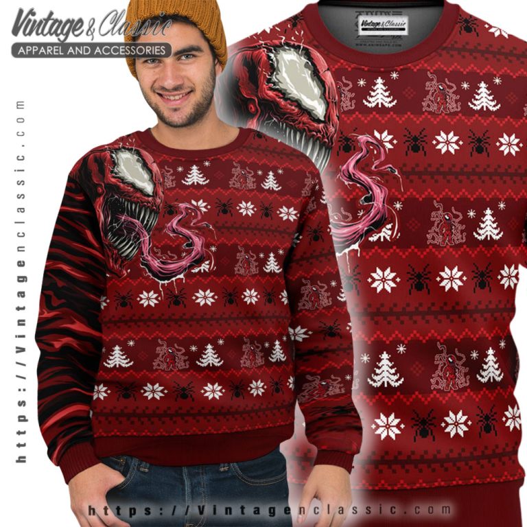 Venom Carnage Spiderman Ugly Christmas Sweater Ugly Sweater Venom Carnage Spiderman Ugly Christmas Sweater Ugly Sweater