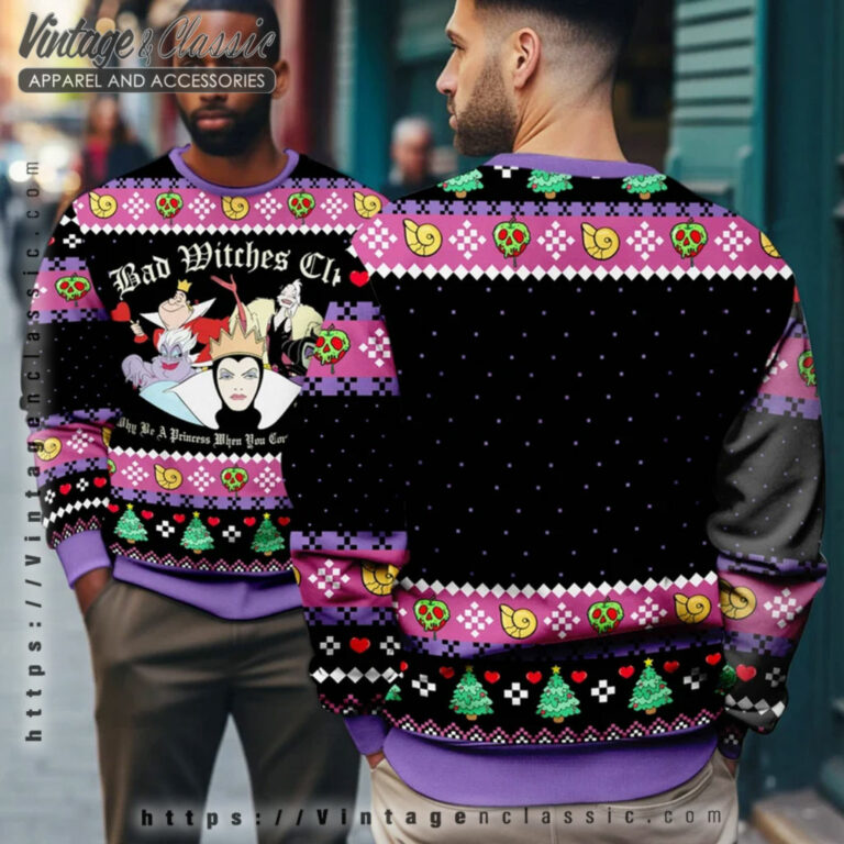 Villains Bad Witches Club Ugly Sweater mens Ugly Christmas Sweater Villains Bad Witches Club Ugly Sweater mens Ugly Christmas Sweater