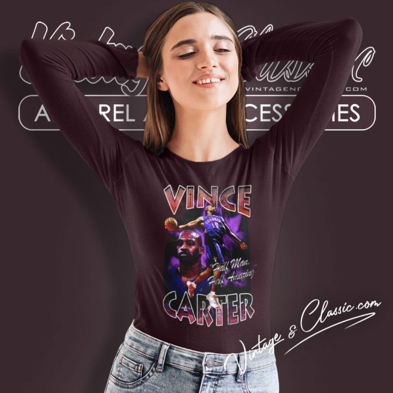 Vince Carter Toronto Raptors 90s Vintage Inspired Long Sleeve Tee Vince Carter Toronto Raptors 90s Vintage Inspired Long Sleeve Tee