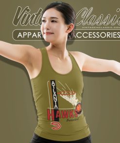 Vintage 1980s Atlanta Hawks Spellout Nba Basketball Tank Top Racerback