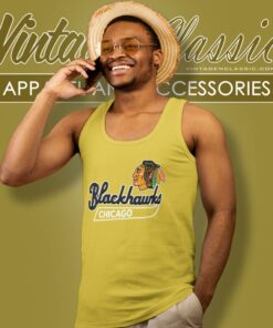 Vintage 1980s Chicago Blackhawks Hockey Tank Top Racerback