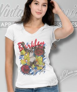 Vintage 1980s Neon Sir Charles Barkley Lord Of The Paint V Neck TShirt