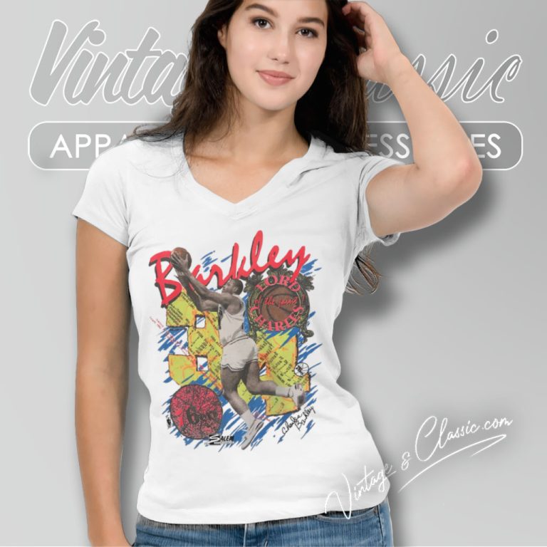 Vintage 1980s Neon Sir Charles Barkley Lord Of The Paint V Neck TShirt Vintage 1980s Neon Sir Charles Barkley Lord Of The Paint V Neck TShirt