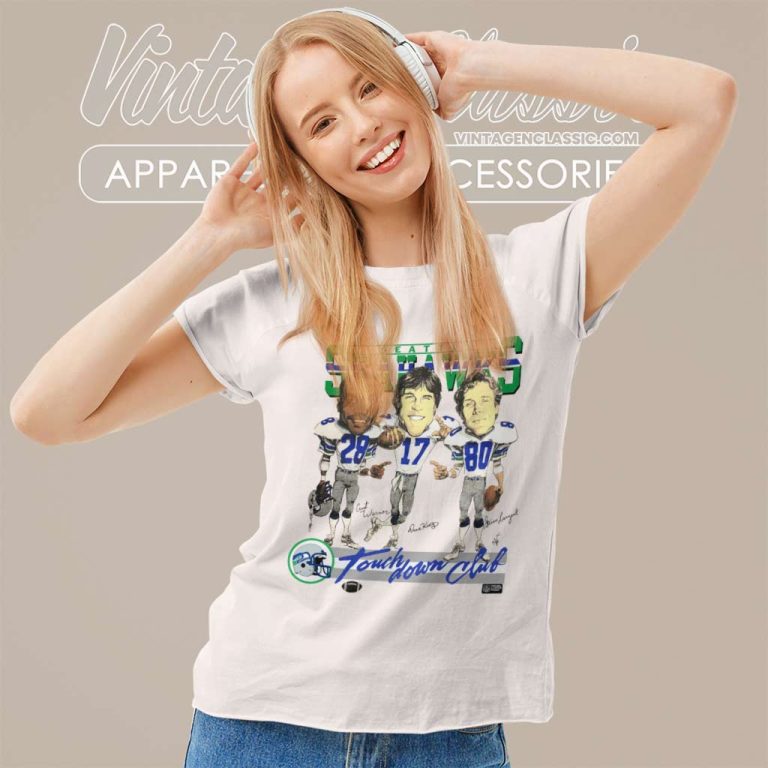 Vintage 1980s Seattle Seahawks Touchdown Club Women TShirt Vintage 1980s Seattle Seahawks Touchdown Club Women TShirt