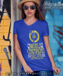 Vintage 1981 Boston Celtics World Champions Graphic V Neck TShirt
