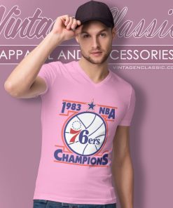 Vintage 1983 Philadelphia 76ers Nba Finals Sixers V Neck TShirt